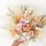 Blush Rose Toffee Bouquet / Large Palm Spear Pampas bouquet / New 2022 Spring Wedding Bouquet
