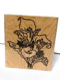 1996 Calla Lily Rubber Stamp 27500 T. Allen Wood Mounted Arts & Crafts