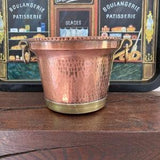 An unusual decorative Maudoux Dinant hammered  copper and brass  planter,  pail, bucket