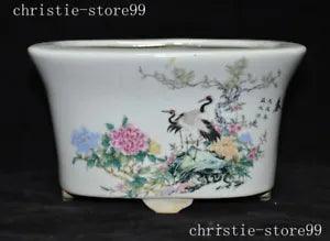 Wucai porcelain Crane rich peony bird peach blossom flower Bonsai Potted plants