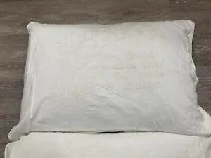 Embroidered Pillow Shams Off White & Cream Shabby Chic Cottagecore Sweet Lilies