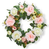 Spring Wreaths for Front Door, 15.7" Artificial Rose Peony Flower Wreath
