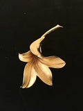Vintage Signed Coro Large 3D Lily Flower Brooch Pin Gold Tone