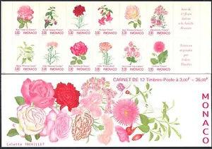 Monaco 1995 Roses/Fuchsia/Lily/Carnation/Flowers/Plants/Nature 12v bklt (b1639m)