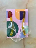 Fun Wasted Effort Hand-Made Lucite Lily Flower Drop Earrings    Originally $130