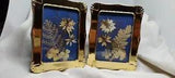Pressed Flower Pictures Matched Pair Handmade Nigella Violas 3X4" Unique