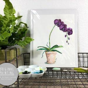 Original Orchid Watercolor Painting - Painting titled, "Purple Orchid", Original Art, Original Painting