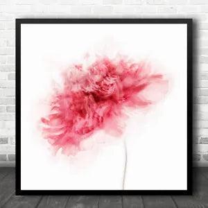 Peony Poppy Closeup Plant Flower High-Key Double Exposure Wall Art Print