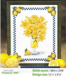 LEMONS AND LILIES  CROSS STITCH PATTERN ONLY    YD   QEE