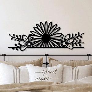 Sunflower Metal Wall Decor, Headboard Wall Decor, Living Room Wall Art, Home Decor Wall Art, Floral Wall Art, Bedroom Wall Art,Above bed art