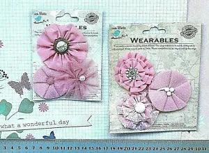 Frill FABRIC Flower Packs - CARNATION PINK - 3 per Pack -  2 Style Choice MHUtbl