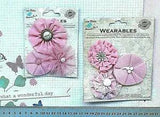 Frill FABRIC Flower Packs - CARNATION PINK - 3 per Pack -  2 Style Choice MHUtbl