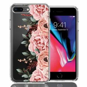 For Apple iPhone 6/7/8 Plus Blush Pink Peach Spring Flowers Peony Rose Case