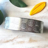 SUNFLOWER Bracelet Cuff, Sunflower Jewelry, Floral Jewelry, Hand Stamped, Gardener Gift, Nature Jewelry,