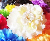 USA SELLER Hair Fashion Fabric Flower Clip Brooch Rose Peony Lady White Yellow