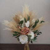 Wedding bouquet ,dusty rose,blush pink white cream ??rose eucalyptus bouquet ,boho bouquets , bridal bridesmaids bouquet