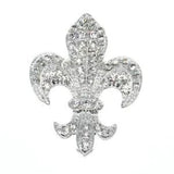 Luxury Crystal Fleur-de-li Brooches Rhinestone Lily Flower Shape Brooch Pin