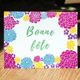 Bonne f¡§?te carte de souhaits, carte de voeux, fleurs, carte f¡§?minine, bouquet de fleurs, illustration nature, roses, carte florale