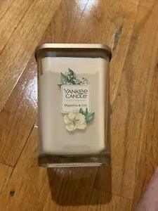 YANKEE CANDLE MAGNOLIA & LILY 19.5 oz LGE 2-WICK ELEVATION COLLECTION RETIRED