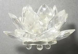 SWAROVSKI WATER LILY CANDLE HOLDER. Medium Size, Clear Faceted Crystal.