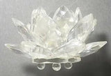 SWAROVSKI WATER LILY CANDLE HOLDER. Medium Size, Clear Faceted Crystal.
