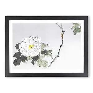 Blooming Peony Framed Wall Art Poster Print Home Decor Picture Large