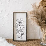 Sunflower Wood Art Flower Wall Hanging | Wood Sign | Botanical Art | Flower Decor | Gallery Wall Art | Boho Decor | Neutral Art