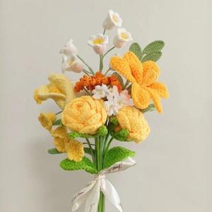 Crochet Rose Bouquet,Crochet Tulip,Crochet Flower,Handmade Knitted Flowers,Mother's Day Gift,Gift For Her,Home Decor