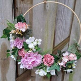 Pretty in pink 16 " bamboo hoop wreath/ trendy door wreath/ spring wreath