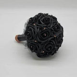 Black And Rose Gold Butterfly Bouquet, Rose Gold Bouquet, Bridesmaid Bouquet,Toss Bouquet, Corsages, Boutonnieres,27 Colors Available
