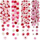 217 Pieces Flower Mini Silk Heads Fake Rose Daisy Faux Flowers for Crafts Rose