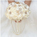 Stunning handmade bouquets bride wedding day custom made bridesmaids flower girl rhinestones pearls