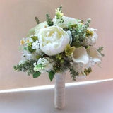 Bridal Bouquet, White Peonies Bouquet, Rustic Bouquet, Silk Flower Bouquet, Bridal Accessories, Wedding Flowers