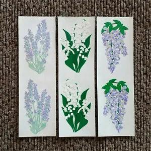 Vintage Grossman Stickers - 2003 Photoessence Flowers - Wisteria, Lavender, Lily