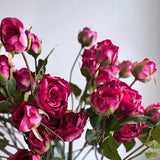 Faux Red Rose Spray - High Quality Artificial Flower / Wedding / DIY Floral / Home Decoration / Gifts / Burgundy Red
