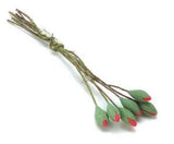 Dollhouse Miniature Hot Pink Water Lily Bud Set of 6