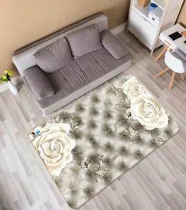 3D White Peony Flowers O642 Game Rug Mat Elegant Photo Carpet Mat Eve 2023
