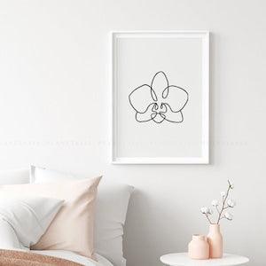 Orchid Line Art Print, Flower Minimalist Sketch, Orchid Single Line Drawing, Abstract Minimalist Flower Art Poster, Floral Sketch Wall Art