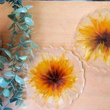 wispy sunflower floral resin coaster set gift for moms mother's day gift housewarming gift
