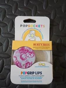 NEW PopGrip Lips Burt's Bees Pink Peony Floral Popsocket with Lip Balm
