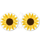 12mm fall sunflower line art minimalist yellow photo cabochon set of 2, 10 or 50