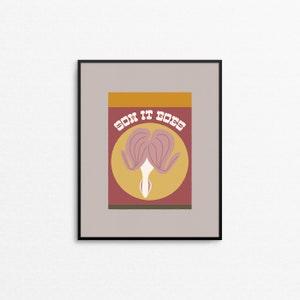 SOW IT GOES Gardening Print - Quirky floral art print, bleeding heart flower, seed packet art, whimsical typographic print, gardening print