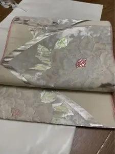Japanese Kimono Gorgeous Fukuro Obi Pure Silk Retro Peony Flower