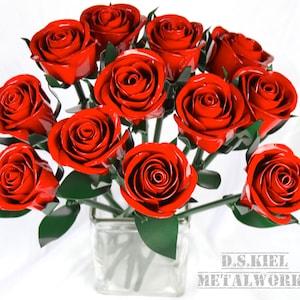 Dozen Metal Rose Bouquet, 11th Anniversary, 6th Anniversary, 4th Anniversary, Wedding Anniversary