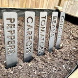 Rustic Metal Garden Tags - Plant Labels - Garden Name Plates - Planter Box Vegetable Stakes - Garden Gift