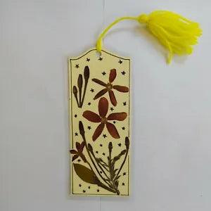 A Bookmark made of Beautiful Natural Dried Flowers and Dried Leaves.
