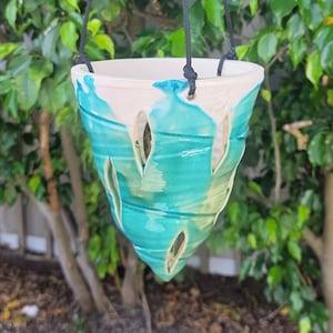 Hanging Orchid Pot with Green Glaze