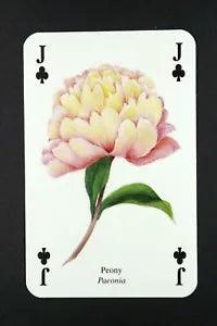 1 x playing card Garden Flower Peony ?? Jack of Clubs ?? T13