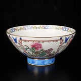 Exquisite china Famile rose porcelain paint in gold bowl painting peony flower