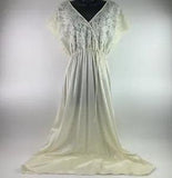 Vintage USA Vanity Fair Satin Carnation Floral House Maxi Dress Women's Size XL